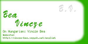 bea vincze business card